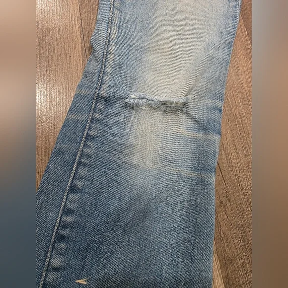 MOTHER Jeans Denim  Looker Ankle Fray Hey Sun Wash 26 Nwot Distressed Boho Y2k - Picture 9 of 16